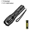 T6 LED Zoomable Flashlight – 5 Modes, Waterproof, 1000 Lumens