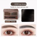 2-Color Brow Powder Brush Long-lasting Waterproof Black Brown Eyebrow