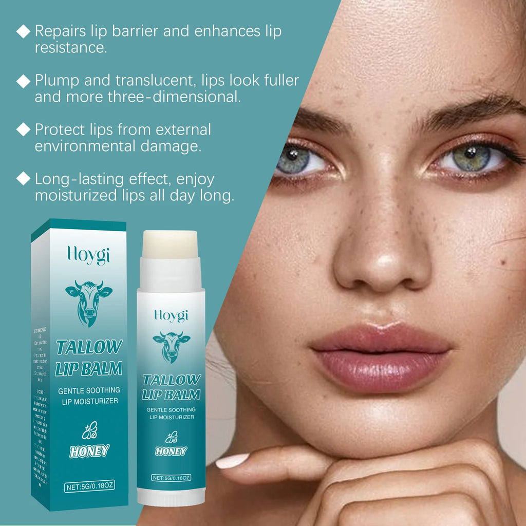 Hoygi Tallow & Honey Lip Balm – Deep Moisture & Plumping Lip Balm Zpaxo