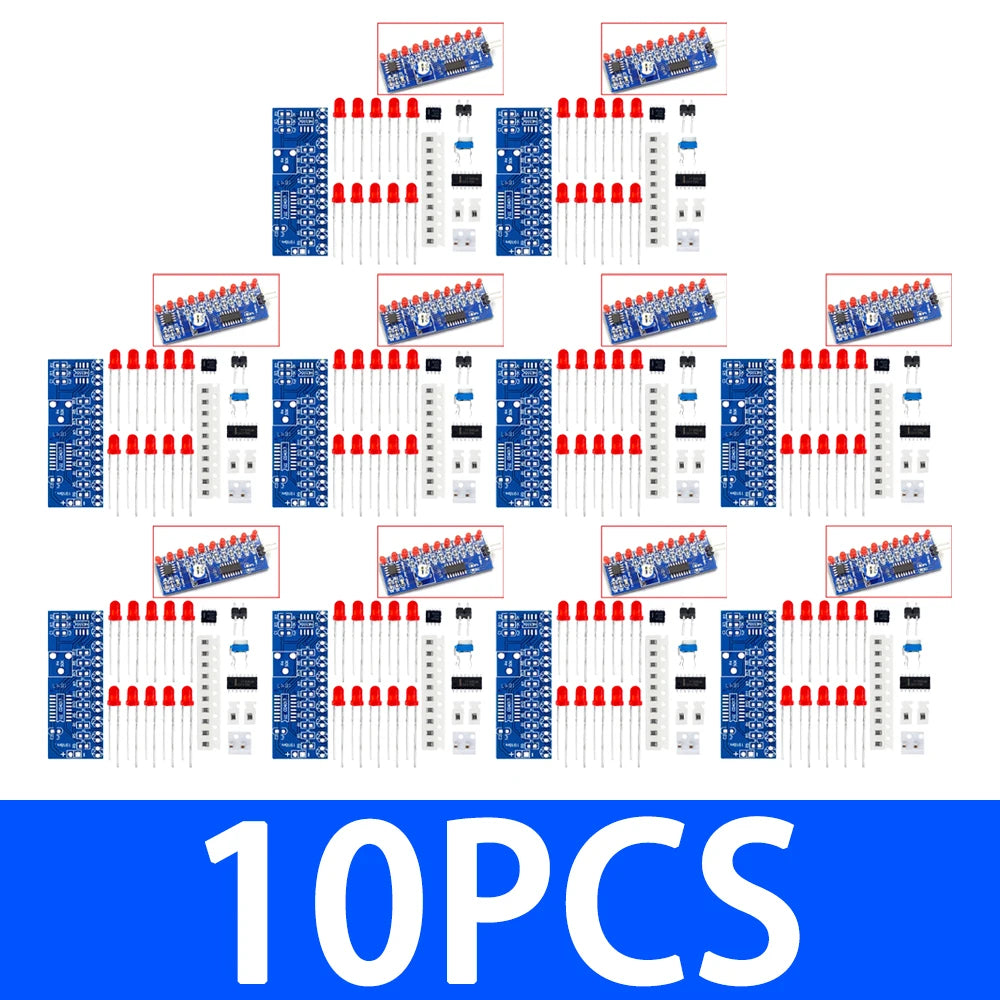 1~10PCS DIY Electronic Kit (NE555 + CD4017): Running LED Flow Light Production Suite Zpaxo 10PCS