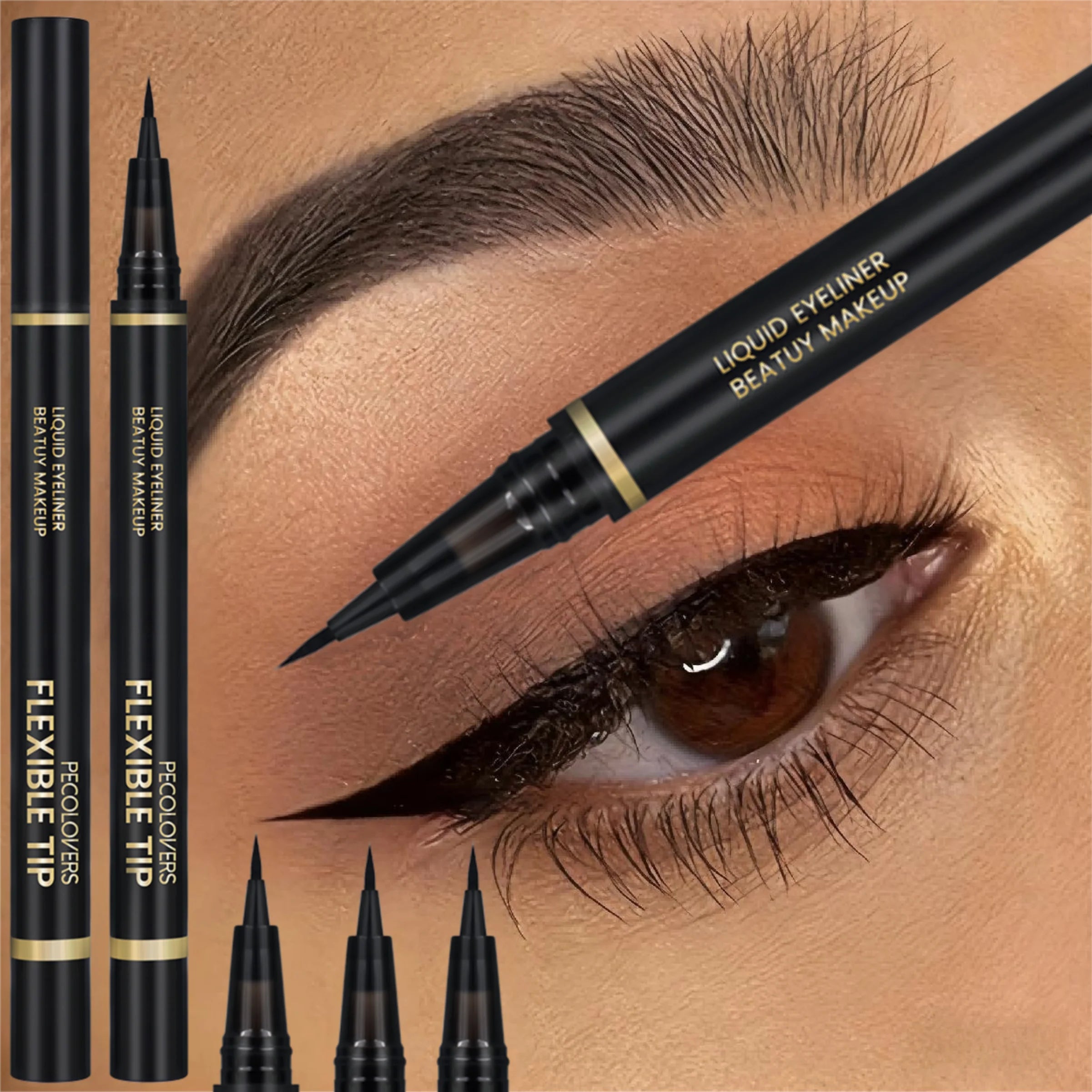 3PCS Black Eyeliners -Waterproof, Resistant to Sweat, And Smudge-Proof. These Ultra-Slim Liquid Eyeliner Pens Zpaxo