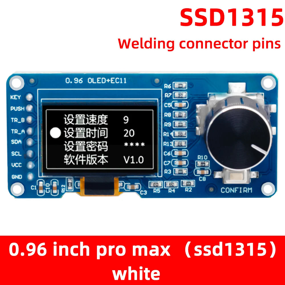 0 96 White Oled Display Screen Combined EC11 Rotary Encoder Module Zpaxo 0.96 pro max white