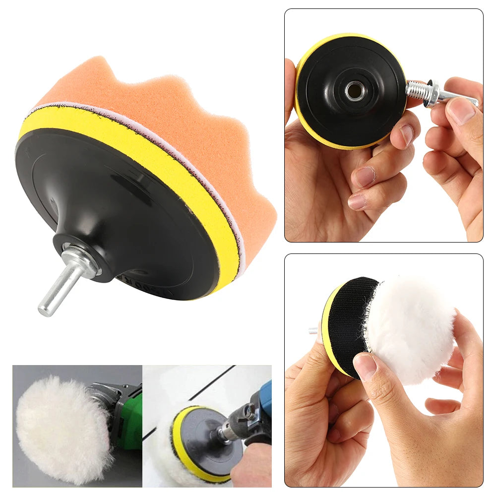 3inch Car Polishing Pad Kit 6/12PCS Sponge Polish Pads Remove Scratches Car Buffing Waxing Cleaning Set for Polisher Buffer Tool Zpaxo