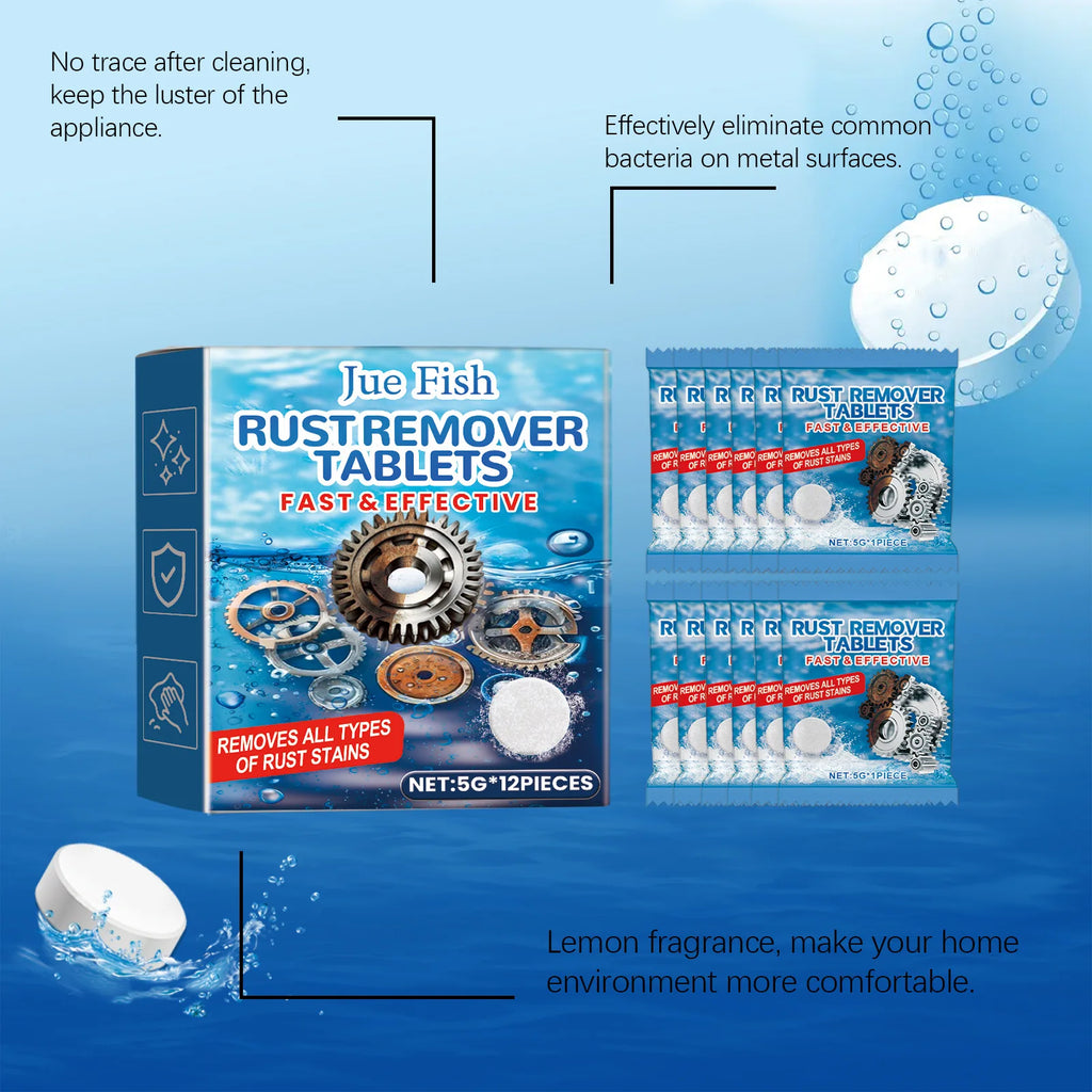 Multi Functional Remove Rust Cleaning Effervescent Tablet Effective Clean Metal Surface Strong Rust Dissolve Concentrat Tablet Zpaxo