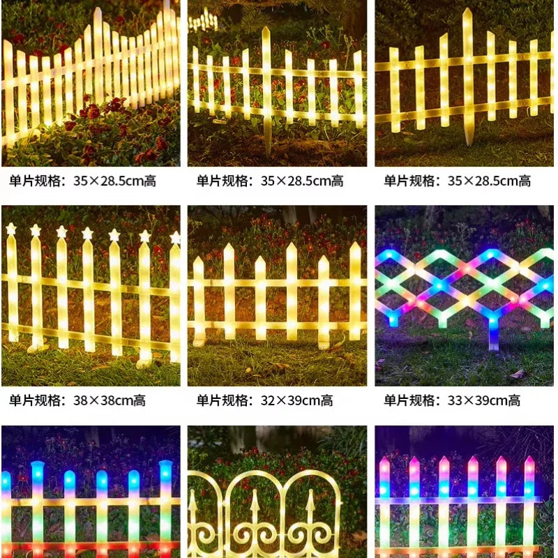 Solar Fence Lights Outdoor Waterproof LED Courtyard Garden Lawn Zpaxo