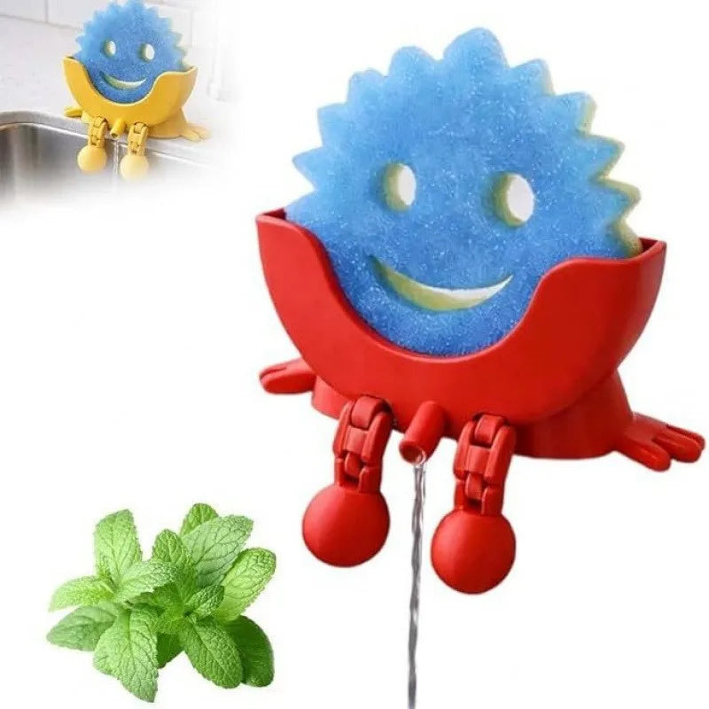 2026 Creative Smiley Face Sponge Holder 3D Printed Drainage Holes