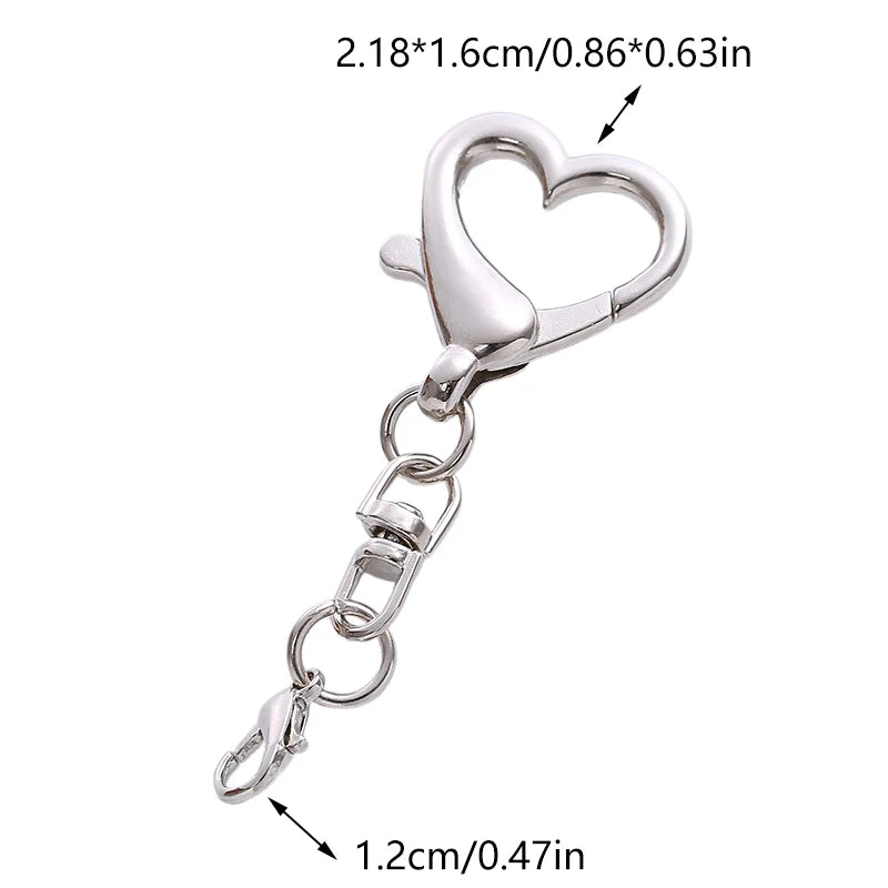 Silver Alloy Heart Shaped Clasp Use It As Keychain Pendant Decoration Zpaxo Silver