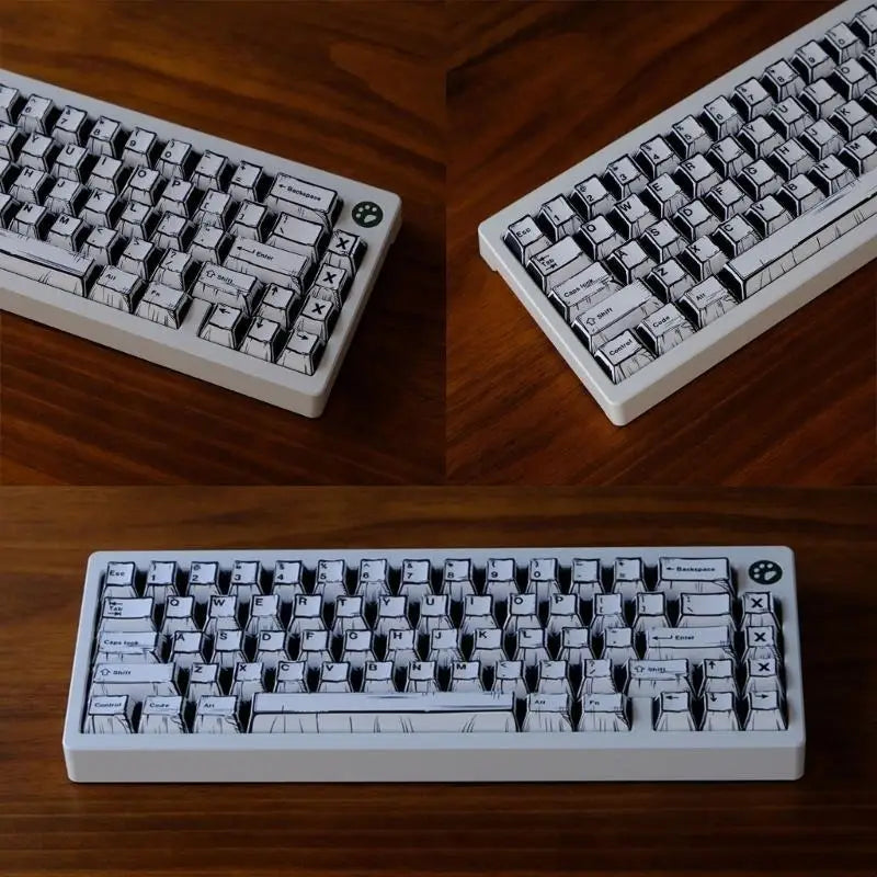 652F Keycaps Unique Black White Keycap Fade Resistant PBT Zpaxo