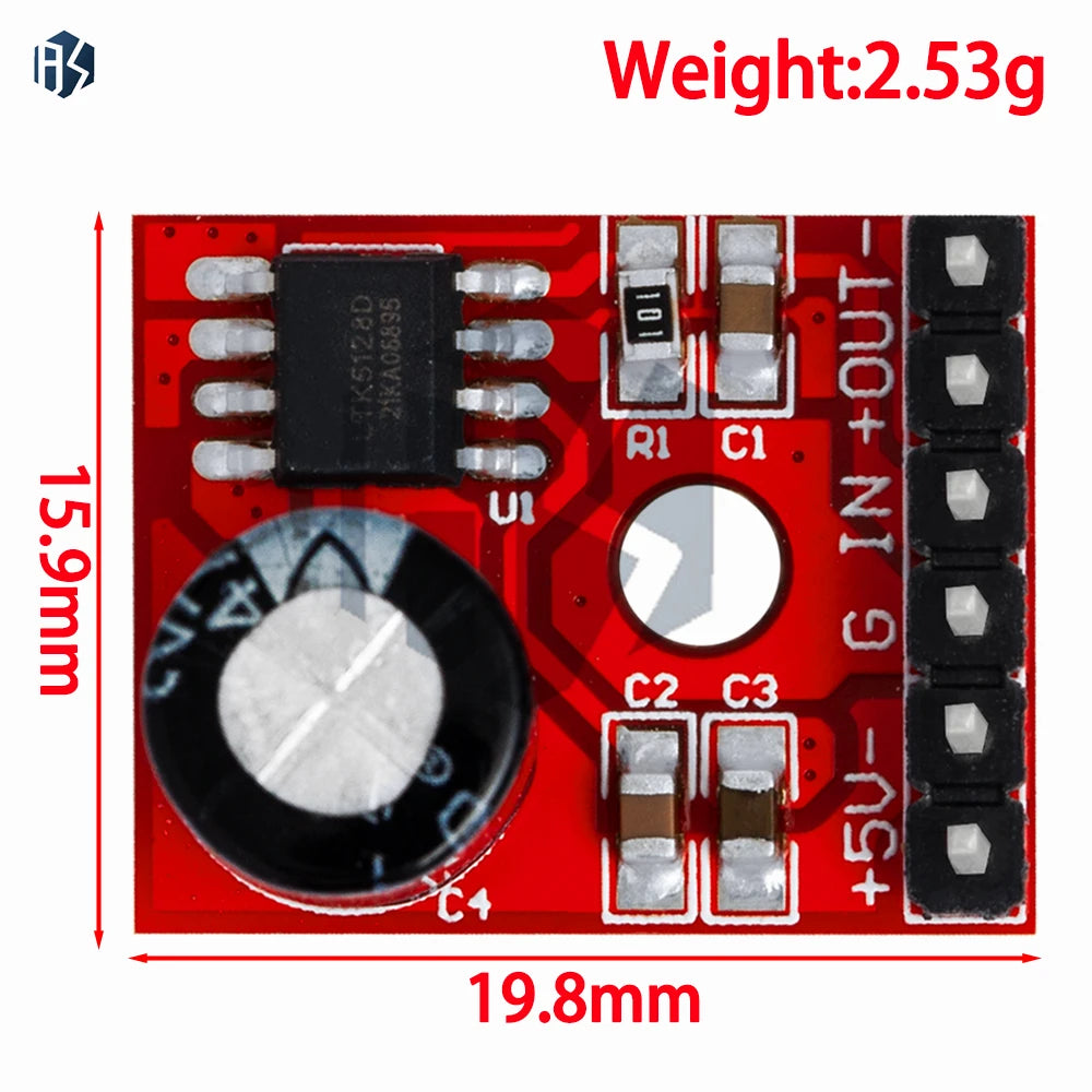 5128 Amplifier Board 5W Class D Digital Amplifier Board Mono Audio Module Low Distortion VS88715V DC2.5-5.5V LTK5128 Class AB Zpaxo