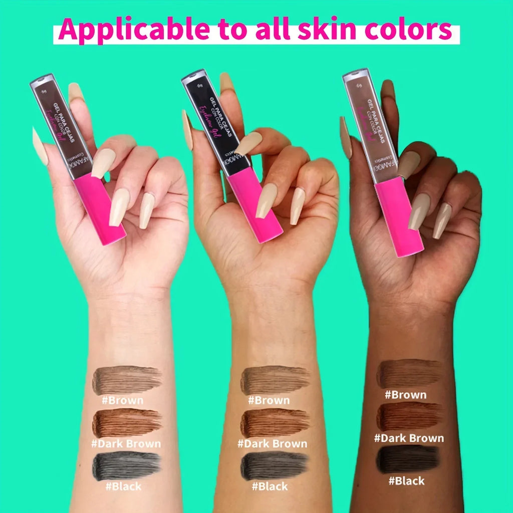 Waterproof Tinted Brow Gel Kit, Rich Auburn & Clear Setting Brow Glue, Fast Sculpt Long-Lasting Eye Makeup Zpaxo