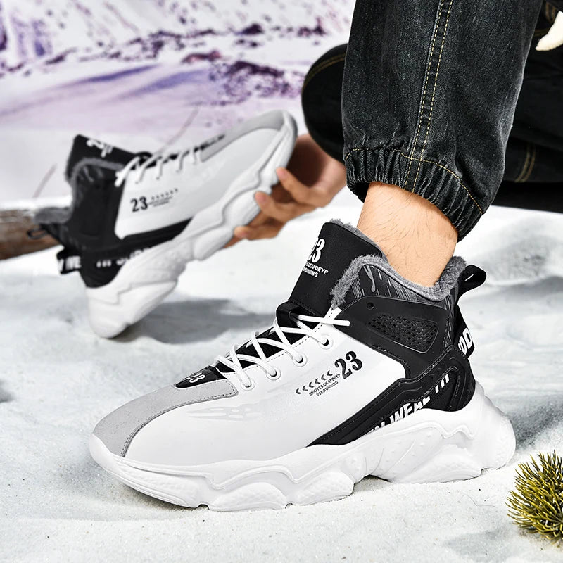 Men Boots Winter Slippers Warm Shoes Waterproof Non-slip Plush