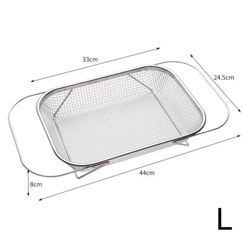 CMStainless Steel Drain Basket Kitchen Sink Retractable Vegetable Zpaxo L
