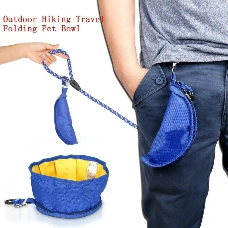 Big Volume Dog Drinking Container Foldable Dog Water Bowl Food Storage Bag Outdoor Hiking Travel Folding Pet Bowl 1100ML Zpaxo