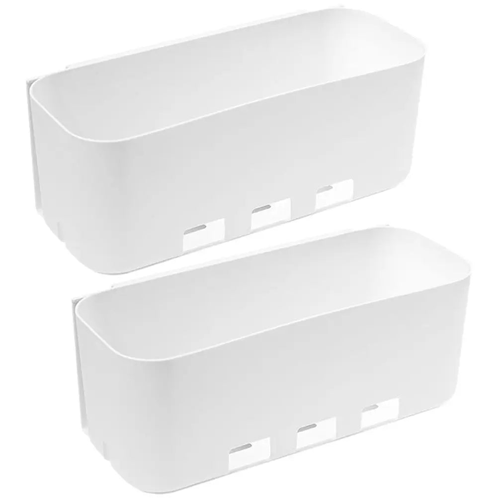 Compact Wall Mounted Storage Organizer No Drill Adhesive Hanging Bin