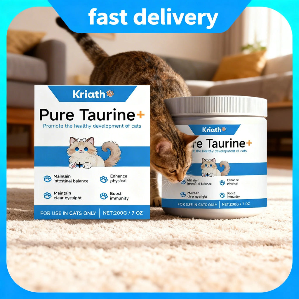 Cat Taurine Powder – Heart, Vision & Coat Support | 200g Cat Health Supplement Zpaxo