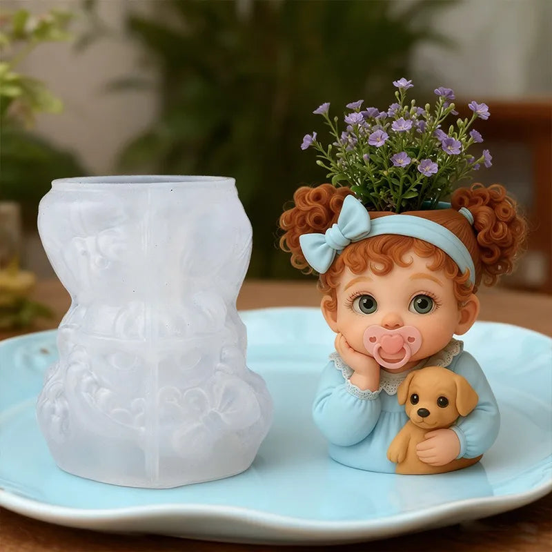 3D Baby & Dog Silicone Mold – DIY Resin, Gypsum & Candle Craft Silicone Craft Mold Zpaxo