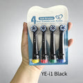 Electric Toothbrush Heads Replacement Compatible Oral-b Io Series 2 3 Zpaxo YE-i1 Black 4pcs