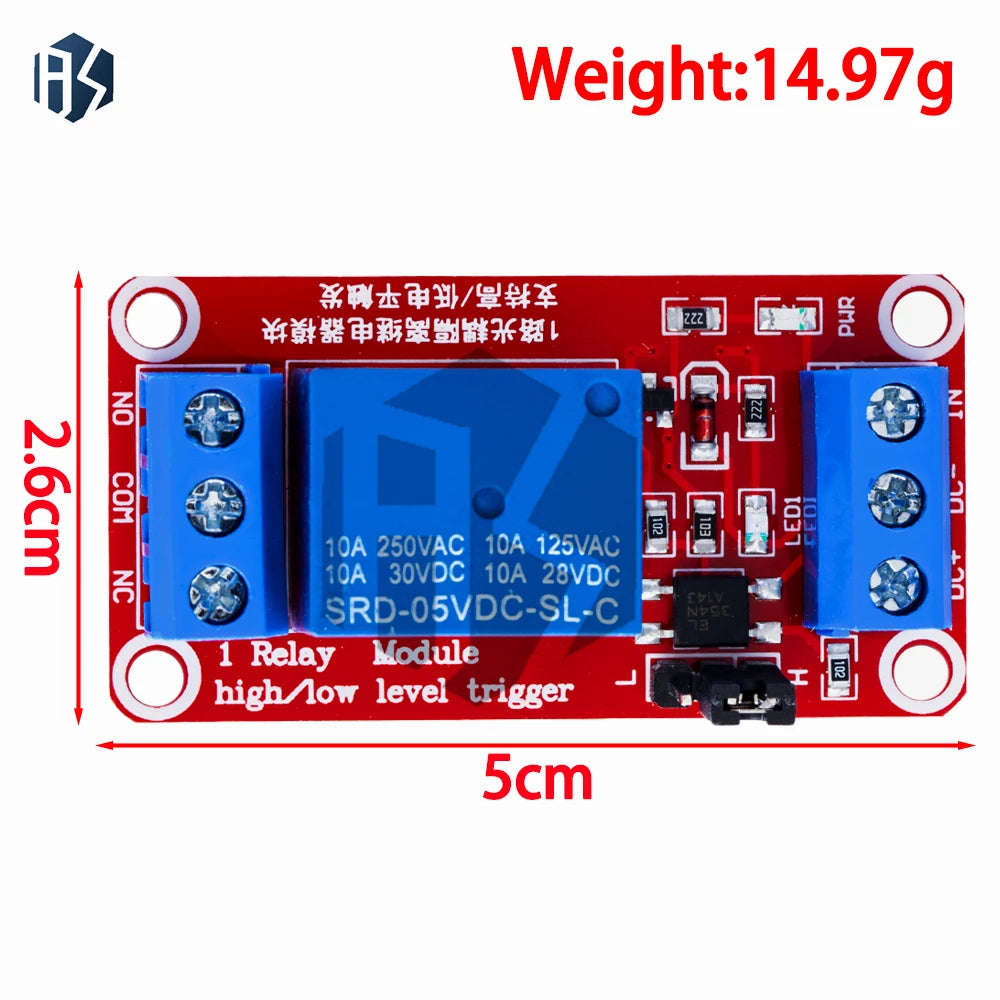 5V 12V 1-8 Channel Industrial Relay Module, Optocoupler Isolated High/Low Trigger Red Shield for Arduino Zpaxo