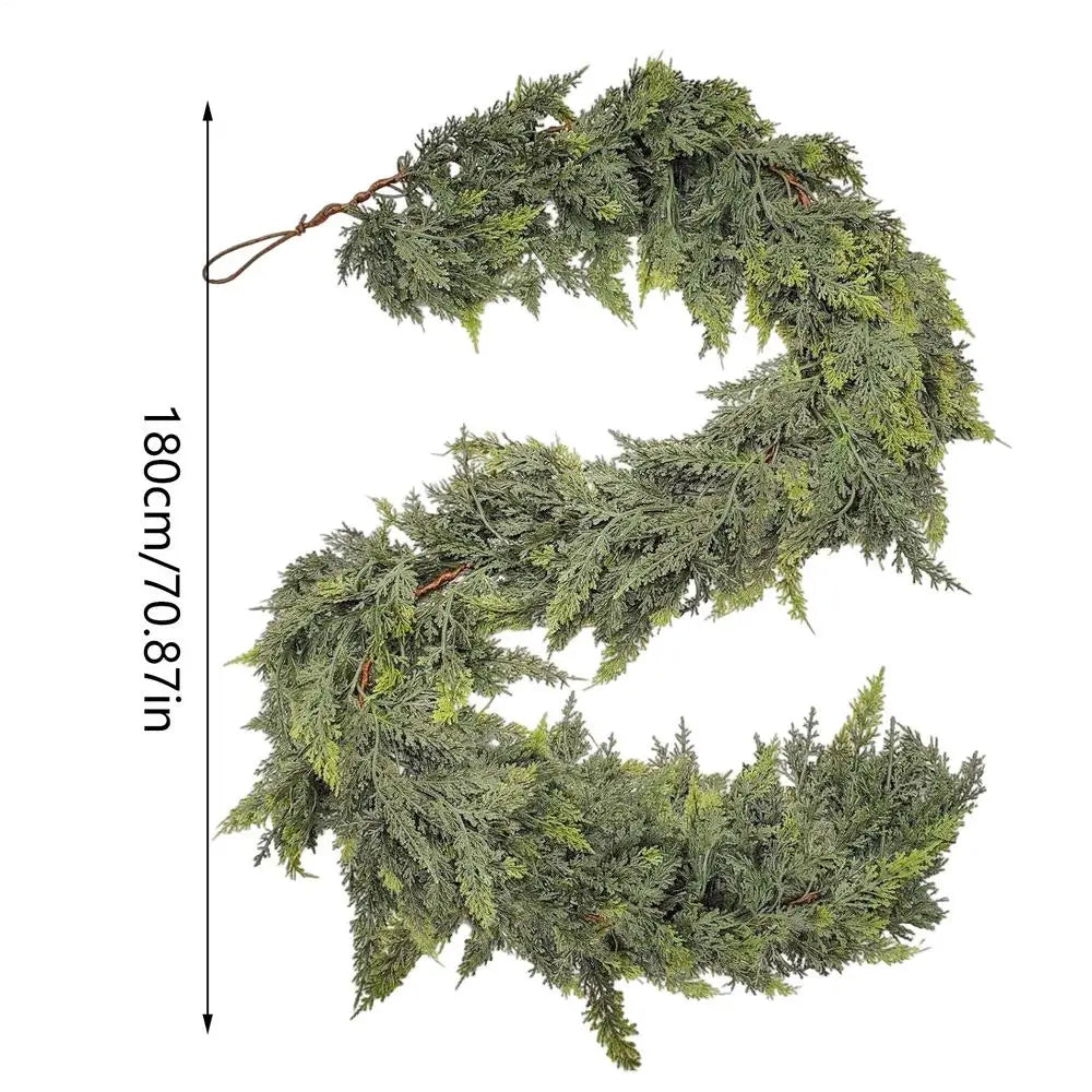 Christmas Garland Artificial Cedar Pine Realistic Foliage Winter