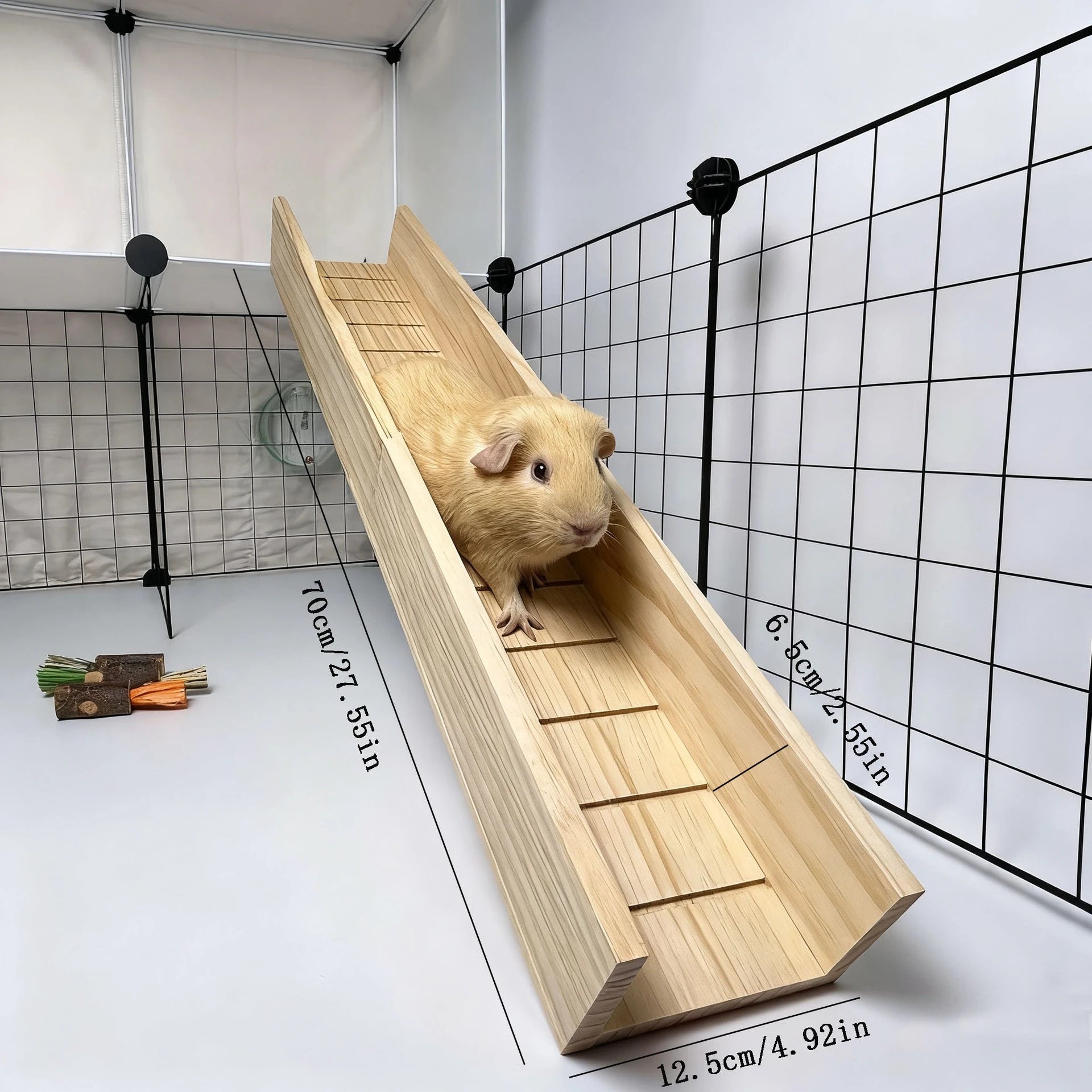 New Wooden Hamster Platform Pet Toy Terrarium Accessory Cross-border Warehouse Golden Hamster Staircase Golden Hamster Slide Zpaxo slide 70cm
