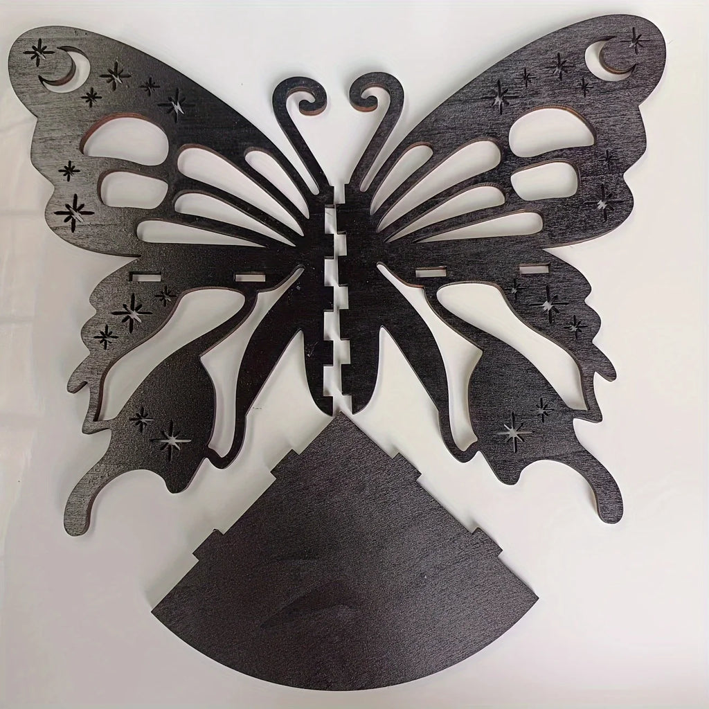 Butterfly Wall Decoration Hanging Wooden Skeleton Candle Holder Shelf