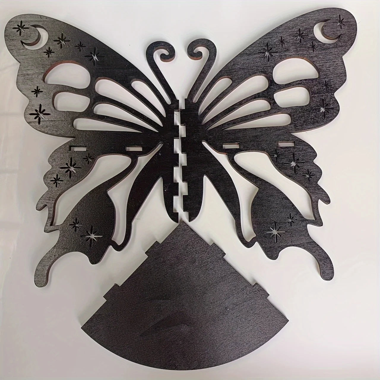 Butterfly Wall Decoration Hanging Wooden Skeleton Candle Holder Shelf