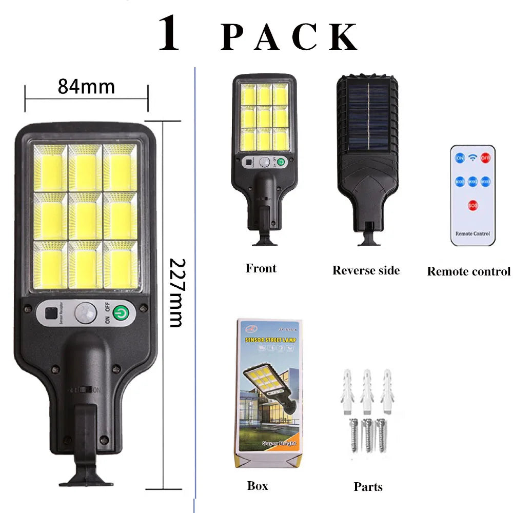 Solar Motion Sensor Porch Light Outdoor Waterproof Wall Lamp 3 Modes Zpaxo 108 COB 4PCS