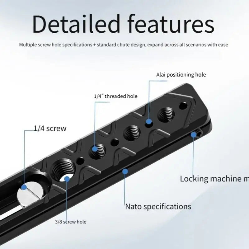 652F Sliding Bracket In Aluminum Alloy 1/4" 3/8" Thread Hole Knobs For Secure Camera Rig And Stable Videos Zpaxo