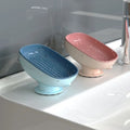 2-Pack Draining Soap Dish Holder – Suction Cup Wall Mount Soap Dish Holder Zpaxo blue pink