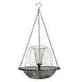 Solar Cascade Fountain Birdbath Solar Powered Fountain Bird Bath Hanging Glass Bowl Birdbath Attracts Wild Birds Hummingbirds Zpaxo Grey