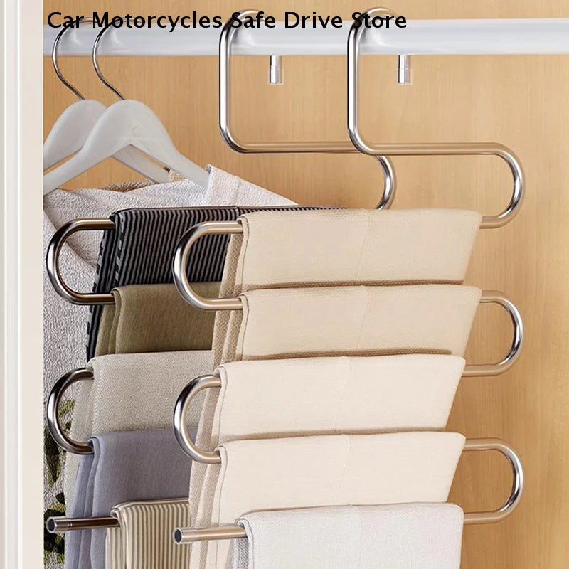 5 Layers Multi-functional Clothes Hangers Non-slip Pant Storage Rack