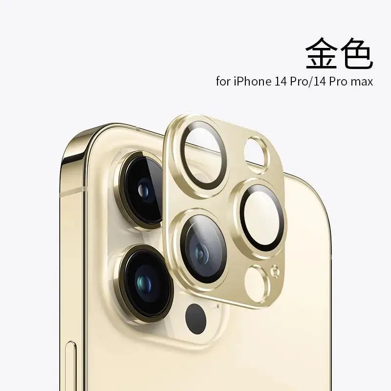 9999D Metal Tempered Glass Full Coverage Camera Lens Protector for iPhone 16 Pro Max 15 Pro 14 Plus Black Protection Accessories Zpaxo Gold For iPhone 16Pro Max