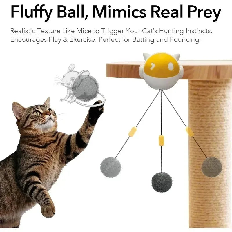 Electric Rising & Falling Plush Ball Interactive Cat Toy