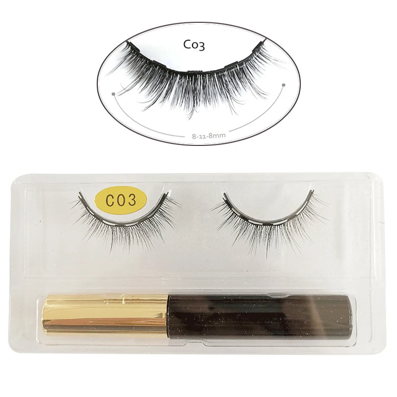 3D Magnetic Eyelashes Waterproof Lasting Naturally Eyeliner Magnet Zpaxo C03