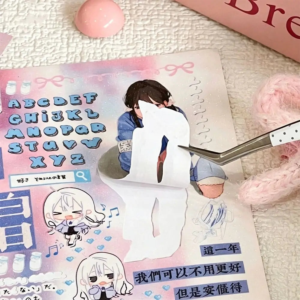 Stainless Steel Curved Stickers Tweezers Precision Cartoon False Zpaxo