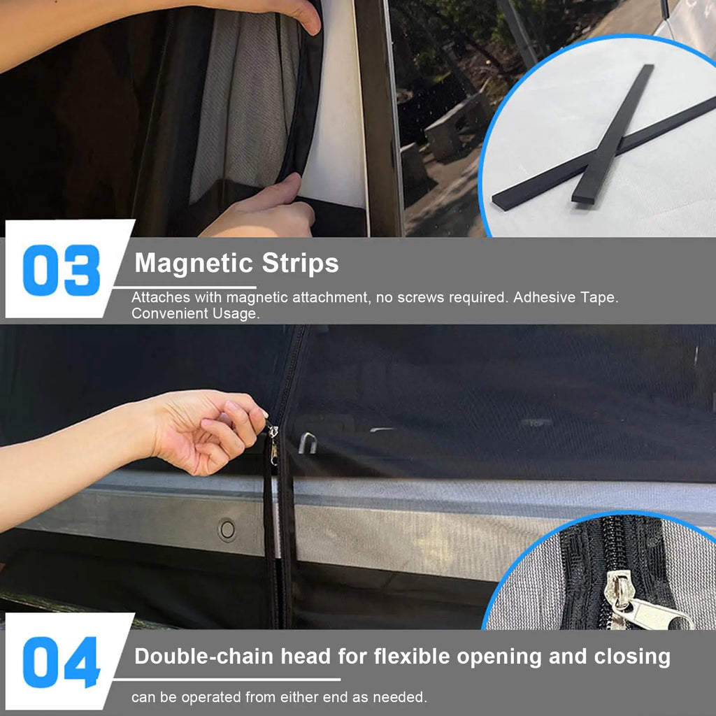 Car Tailgate Mesh Screen for SUV 58x57Inch Heavy-Duty Magnetic SUV Rear Window Protection Screen for Travel Road Trip Picnic Zpaxo