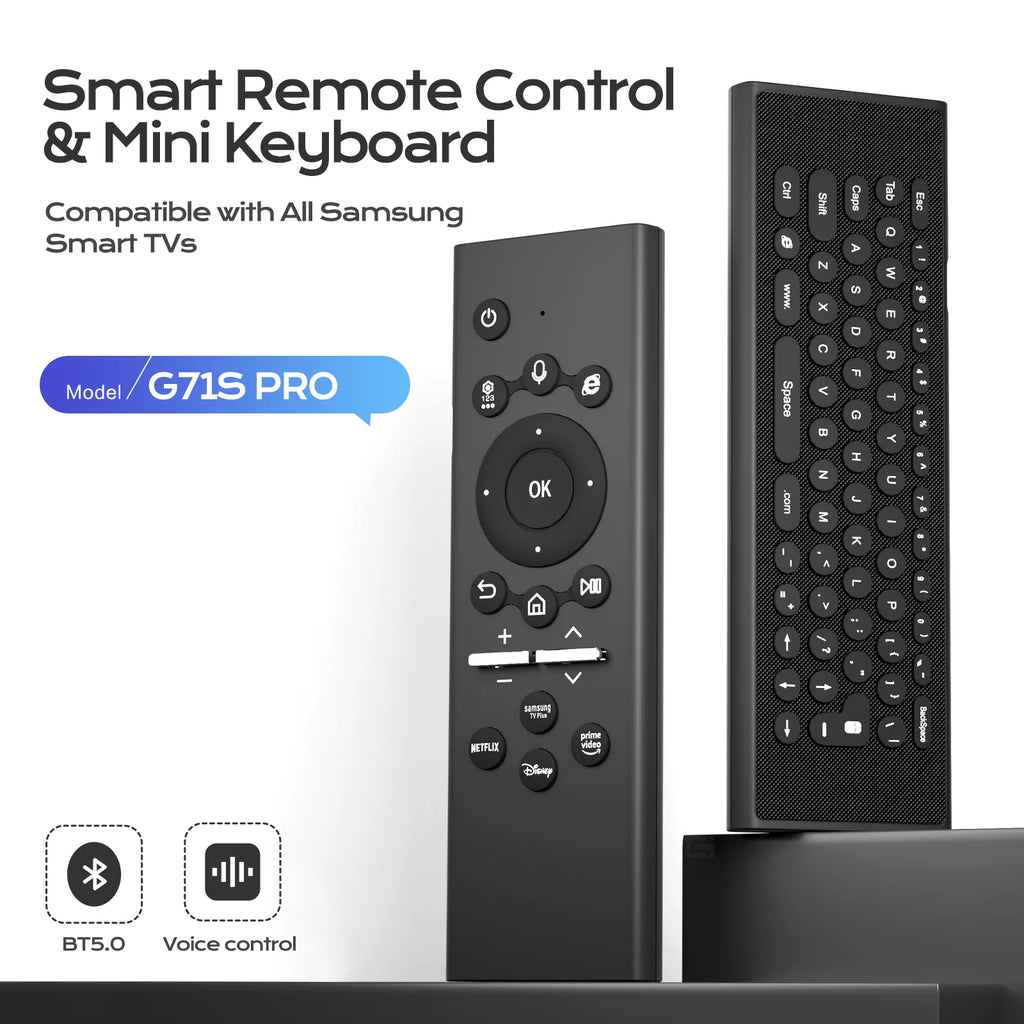 G71 BT Remote Control With Mini Keyboard Battery 2.4G Wireless Voice Remote Controller For Samsung Smart TV 2019-2024 Zpaxo