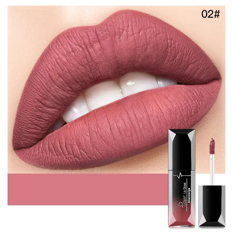Pudaier 21Colors Nude Velvet Lipgloss Waterproof Sexy Matte Liquid