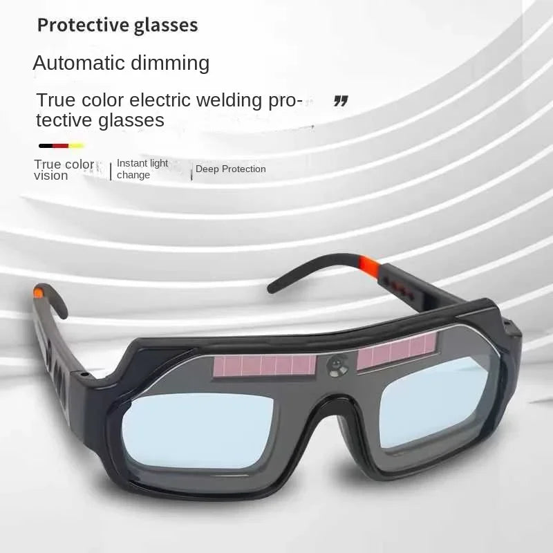 Anti-Glare Welding Glasses Solar Powered Dimming Automatic Darkening Goggles with Headband Anti-impact Soldering Glasses Zpaxo