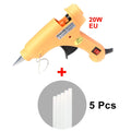 20W Hot Melt Glue Gun with Seal Wax Glue Sticks Household DIY Industrial Guns Heat Temperature Thermo Electric Repair Tool Zpaxo Yellow Glue Gun Set 20W EU
