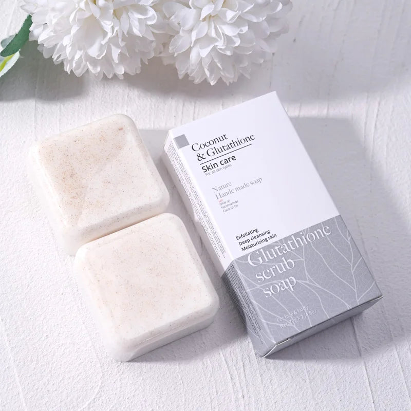 Coconut Scrub Soap – Glutathione, Olive Oil & Shea Butter 140g Exfoliating Bar Soap Zpaxo