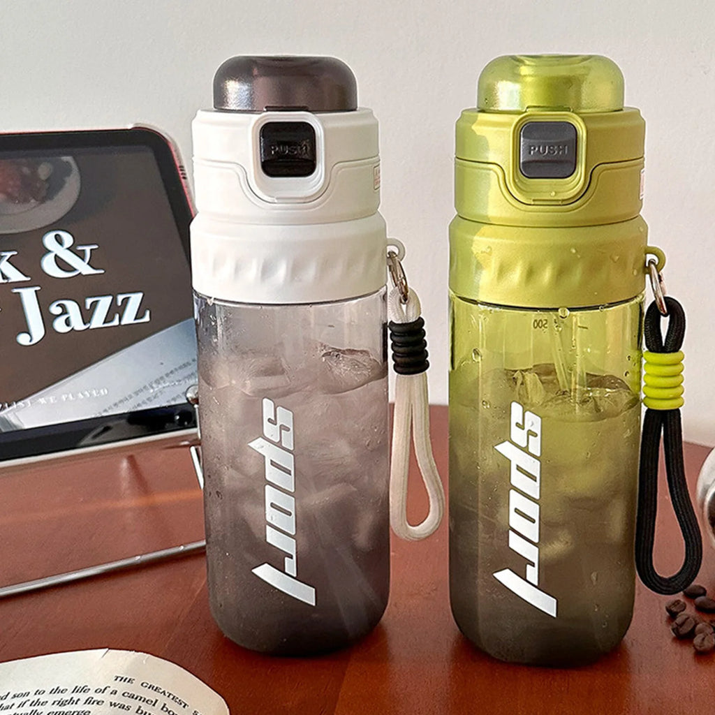 750ML Double Drinking Sports Bottle with Straw Dual-Drinking Spray Bottle for Mountaineering Gym Cycling Sports Activities Zpaxo