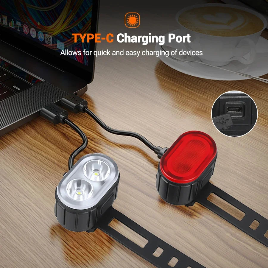 USB Rechargeable Bicycle Lights Bike Safety Warning Lamp Outdoor