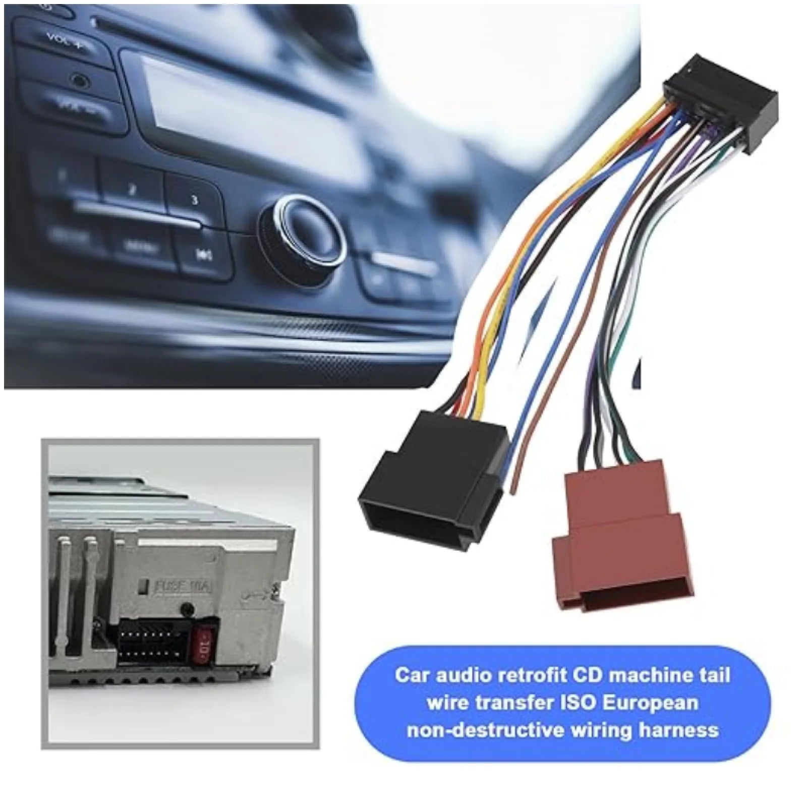 Car Radio ISO Adapter 20Pin Cable Universal Connector Compatible