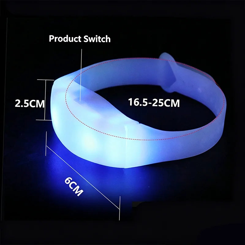 20 Music Sound Activated LED Bracelet Colorful Lights Suitable