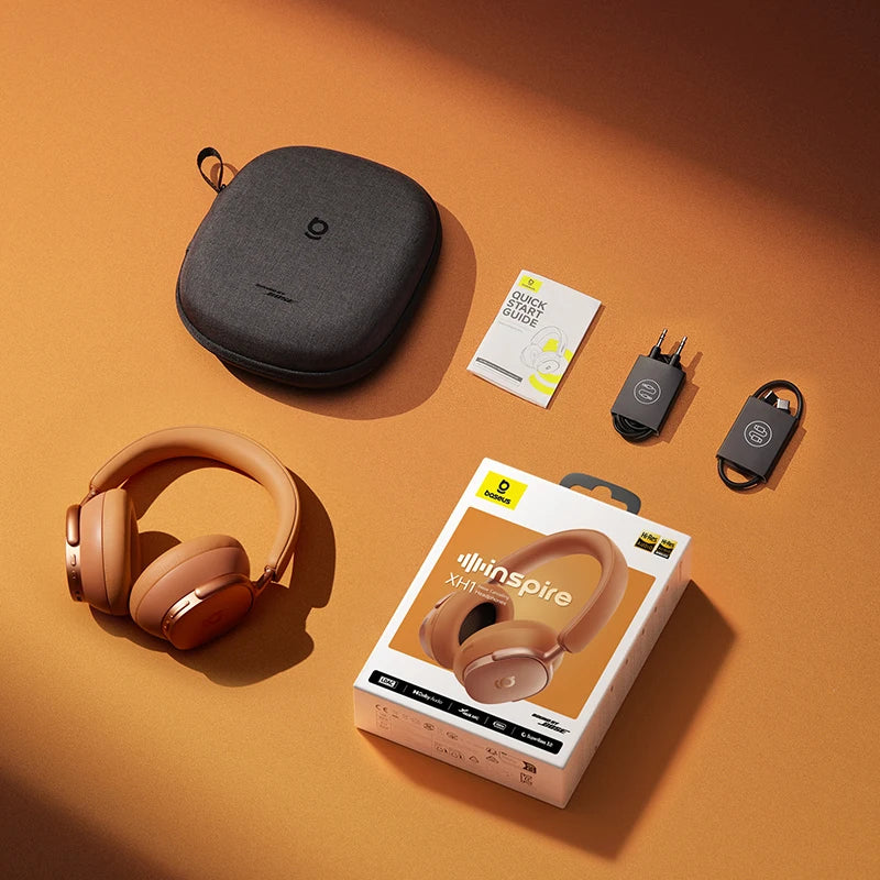 Baseus Inspire XH1 ANC Wireless Headphone Bluetooth 6 1 48dB Adaptive Zpaxo Sunset Coral China Mainland