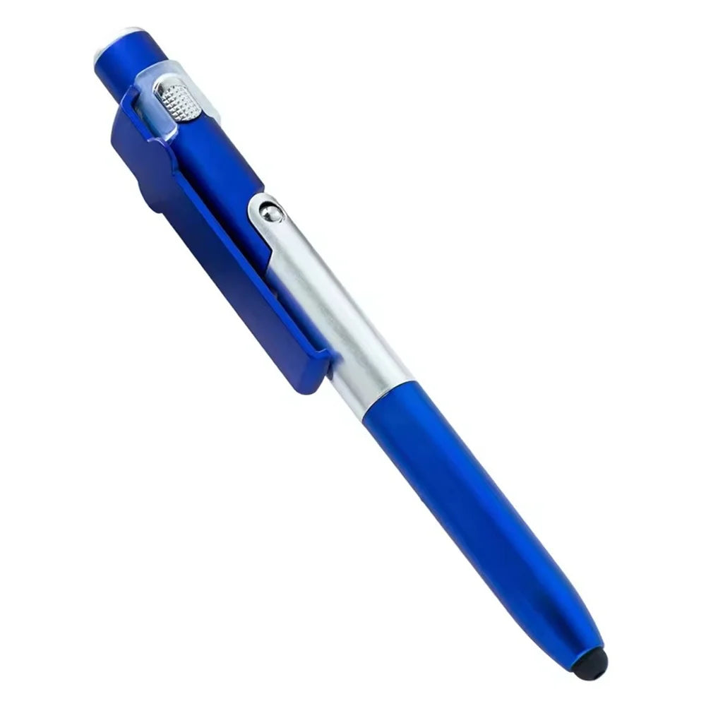 4-in-1 Foldable Stylus Pen – Ballpoint, LED Light & Phone Stand Multifunctional Stylus Pen Zpaxo Blue