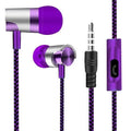 3.5mm Headphone Sport Wired Earphones HIFI Bass Wired Earbuds In-Ear Headset Game Subwoofer With HD Mic Handsfree Call For Phone Zpaxo Purple