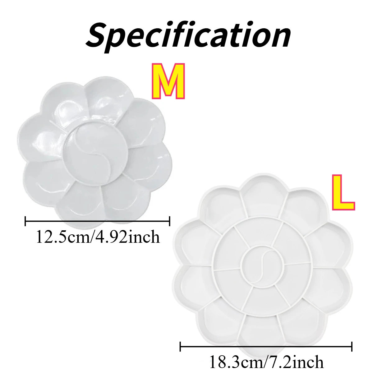 Flower Painting Palette – Reusable Plastic Art Mixing Tray
