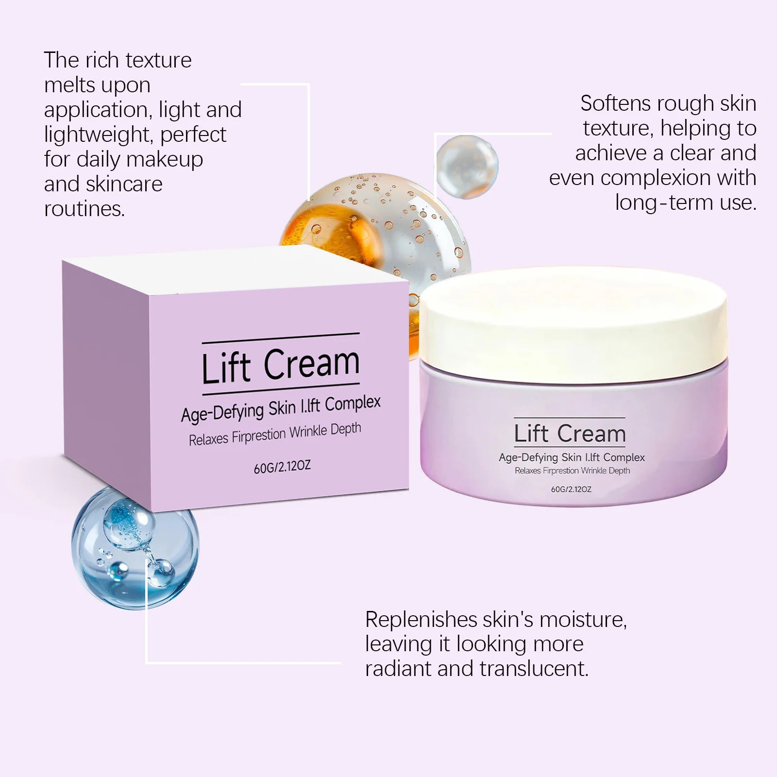 Moisturizing Corrector Cream Firming Brightening Lightweight Deep Hydration Skin Comfort Clear Moist Smooth Daily Skin Care 60g Zpaxo